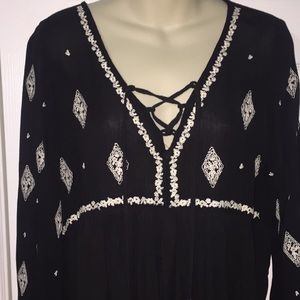 maurices black bell sleeve blouse